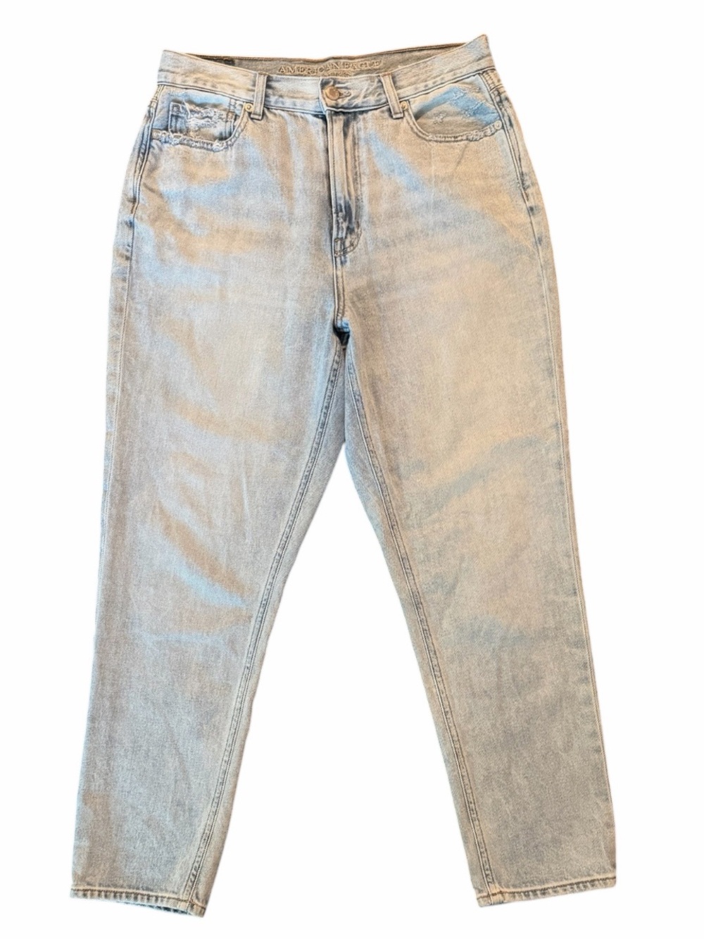 American Eagle Light Wash High Waisted Distressed Mom Jean High  Sz 10 - New